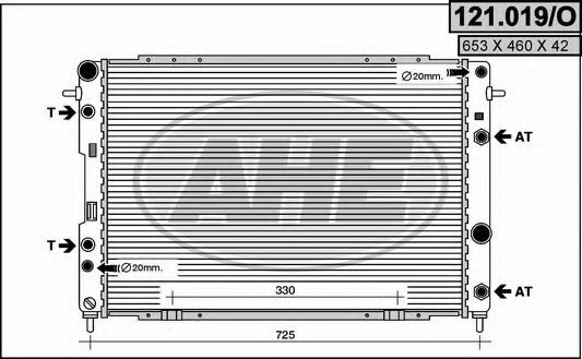 AHE 121.019/O Радиатор, охлаждение двигателя 