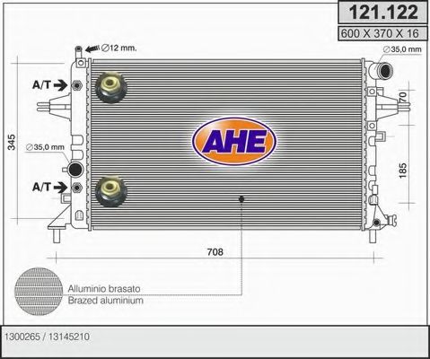 AHE 121.122 Радиатор, охлаждение двигателя 