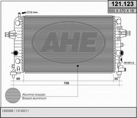 AHE 121.123 Радиатор, охлаждение двигателя 