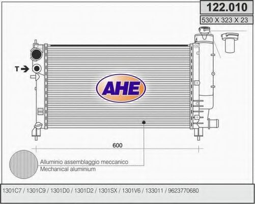 AHE 122.010 Радиатор, охлаждение двигателя для PEUGEOT (Пежо) AHE 122.010 Радиатор, охлаждение двигателя для PEUGEOT (Пежо)