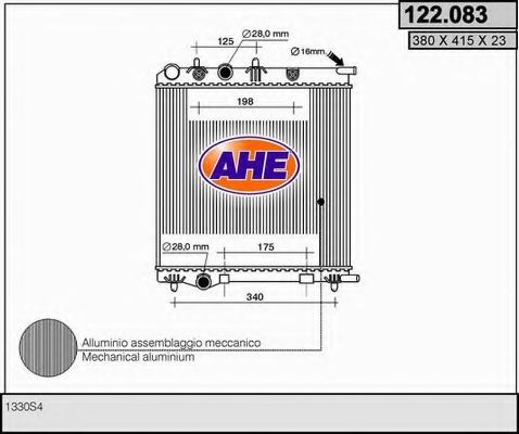 AHE 122.083 Радиатор, охлаждение двигателя 