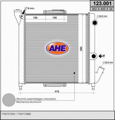 AHE 123.001 Радиатор, охлаждение двигателя для RENAULT SUPER 5 (Рено Супэр 5) AHE 123.001 Радиатор, охлаждение двигателя для RENAULT SUPER 5 (Рено Супэр 5)