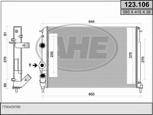 AHE 123.106 Радиатор, охлаждение двигателя 