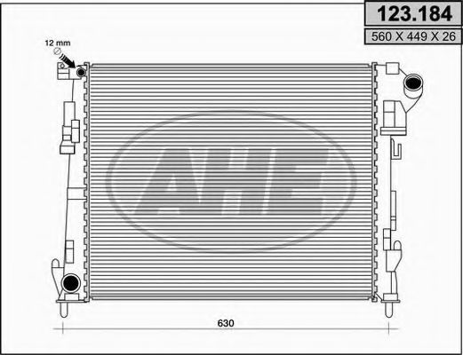 AHE 123.184 Радиатор, охлаждение двигателя 