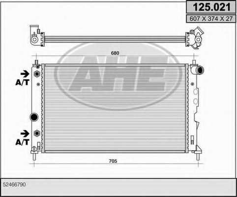 AHE 125.021 Радиатор, охлаждение двигателя 