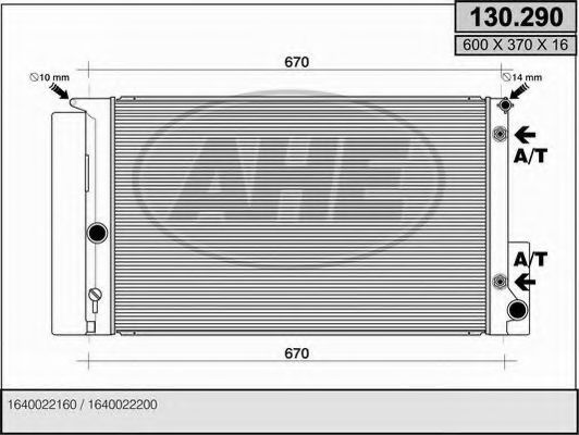 AHE 130.290 Радиатор, охлаждение двигателя 