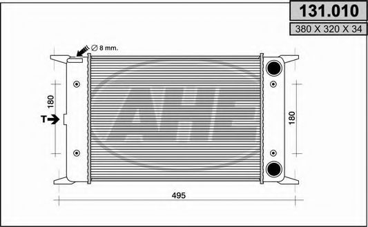 AHE 131.010 Радиатор, охлаждение двигателя для VOLKSWAGEN GOLF (Фольксваген Голф) AHE 131.010 Радиатор, охлаждение двигателя для VOLKSWAGEN GOLF (Фольксваген Голф)