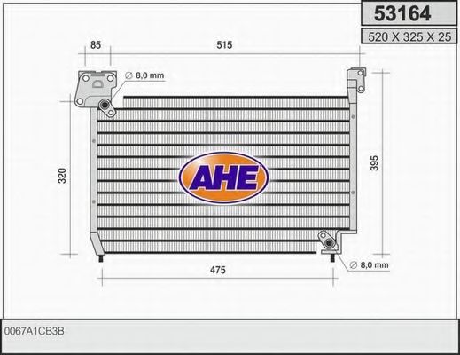 AHE 53164 Конденсатор, кондиционер для MAZDA 626 II (Мазда 626 2) AHE 53164 Конденсатор, кондиционер для MAZDA 626 II (Мазда 626 2)