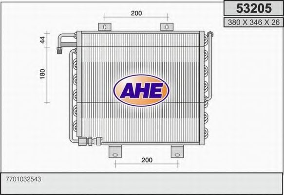 AHE 53205 Конденсатор, кондиционер для RENAULT SUPER 5 (Рено Супэр 5) AHE 53205 Конденсатор, кондиционер для RENAULT SUPER 5 (Рено Супэр 5)