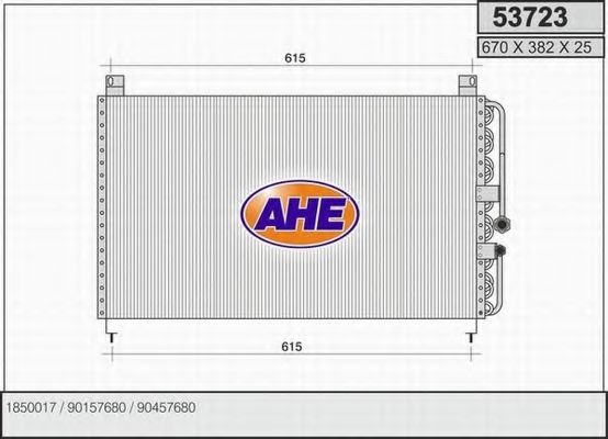 AHE 53723 Конденсатор, кондиционер для OPEL OMEGA A (Опель Омэга а) AHE 53723 Конденсатор, кондиционер для OPEL OMEGA A (Опель Омэга а)