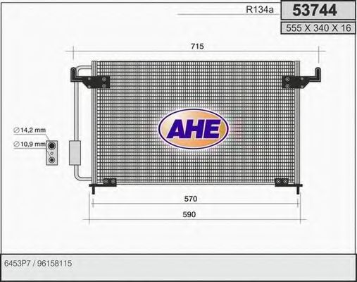 AHE 53744 Конденсатор, кондиционер для CITROëN (Cитроëн) AHE 53744 Конденсатор, кондиционер для CITROëN (Cитроëн)