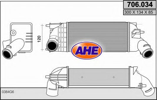 AHE 706.034 Интеркулер для PEUGEOT 407 (Пежо 407) AHE 706.034 Интеркулер для PEUGEOT 407 (Пежо 407)