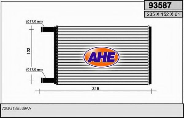 AHE 93587 Теплообменник, отопление салона для FORD GRANADA (Форд Гранада) AHE 93587 Теплообменник, отопление салона для FORD GRANADA (Форд Гранада)