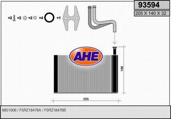 AHE 93594 Теплообменник, отопление салона для FORD MONDEO (Форд Мондэо) AHE 93594 Теплообменник, отопление салона для FORD MONDEO (Форд Мондэо)