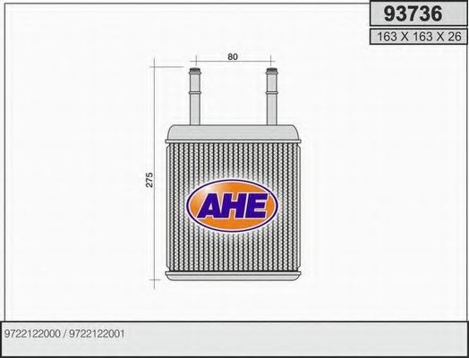 AHE 93736 Теплообменник, отопление салона для HYUNDAI EXCEL (Хендай Эxcэл) AHE 93736 Теплообменник, отопление салона для HYUNDAI EXCEL (Хендай Эxcэл)