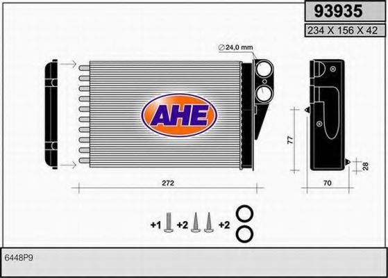 AHE 93935 Теплообменник, отопление салона для PEUGEOT 207 (Пежо 207) AHE 93935 Теплообменник, отопление салона для PEUGEOT 207 (Пежо 207)