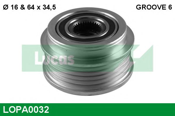 LUCAS ENGINE DRIVE LOPA0032 Механизм свободного хода генератора для KIA CARNIVAL I (Киа Карнивал 1) LUCAS ENGINE DRIVE LOPA0032 Механизм свободного хода генератора для KIA CARNIVAL I (Киа Карнивал 1)