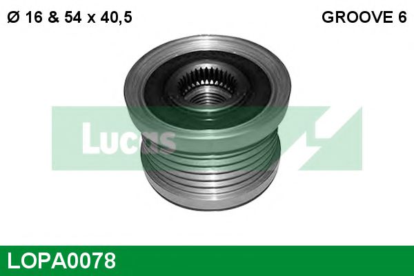 LUCAS ENGINE DRIVE LOPA0078 Механизм свободного хода генератора для NISSAN TIIDA (Ниссан Т2да) LUCAS ENGINE DRIVE LOPA0078 Механизм свободного хода генератора для NISSAN TIIDA (Ниссан Т2да)