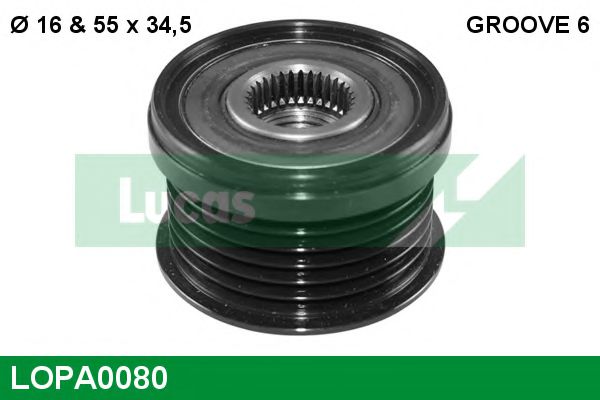 LUCAS ENGINE DRIVE LOPA0080 Механизм свободного хода генератора для SKODA CITIGO (Шкода Cитиго) LUCAS ENGINE DRIVE LOPA0080 Механизм свободного хода генератора для SKODA CITIGO (Шкода Cитиго)