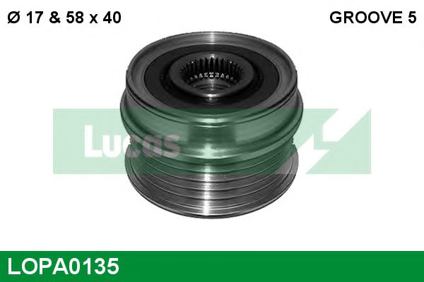LUCAS ENGINE DRIVE LOPA0135 Механизм свободного хода генератора для FIAT 500 (Фиат 500) LUCAS ENGINE DRIVE LOPA0135 Механизм свободного хода генератора для FIAT 500 (Фиат 500)