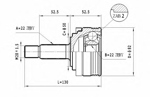 STATIM C.002 Шарнирный комплект, приводной вал для LADA 111 (Лада 111)