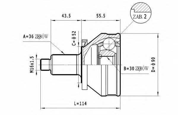 STATIM C.012 Шарнирный комплект, приводной вал для SKODA (Шкода) STATIM C.012 Шарнирный комплект, приводной вал для SKODA (Шкода)