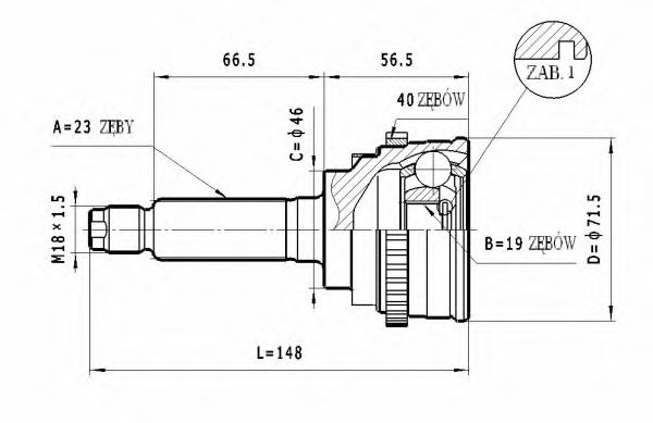 STATIM C.146 Шарнирный комплект, приводной вал для CHEVROLET (Шевроле) STATIM C.146 Шарнирный комплект, приводной вал для CHEVROLET (Шевроле)