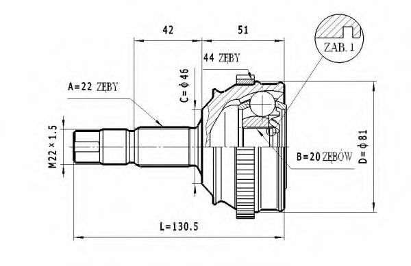 STATIM C.153 Шарнирный комплект, приводной вал для FIAT TIPO (Фиат Типо) STATIM C.153 Шарнирный комплект, приводной вал для FIAT TIPO (Фиат Типо)