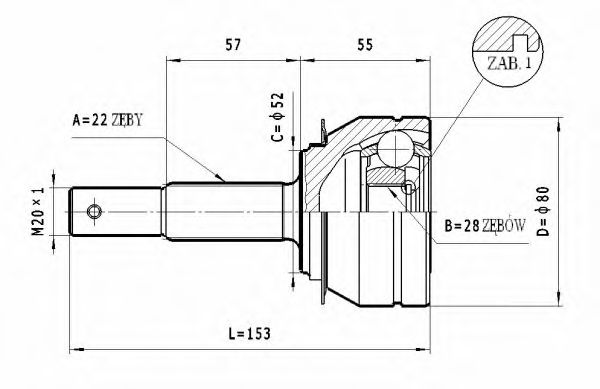 STATIM C.228 Шарнирный комплект, приводной вал для OPEL CORSA A (Опель Cорса а) STATIM C.228 Шарнирный комплект, приводной вал для OPEL CORSA A (Опель Cорса а)
