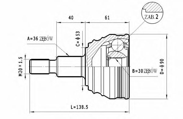 STATIM C.281 Шарнирный комплект, приводной вал для AUDI TT (Ауди Тт) STATIM C.281 Шарнирный комплект, приводной вал для AUDI TT (Ауди Тт)