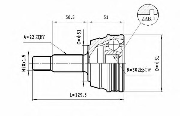 STATIM C.289 Шарнирный комплект, приводной вал для AUDI 80 (Ауди 80) STATIM C.289 Шарнирный комплект, приводной вал для AUDI 80 (Ауди 80)