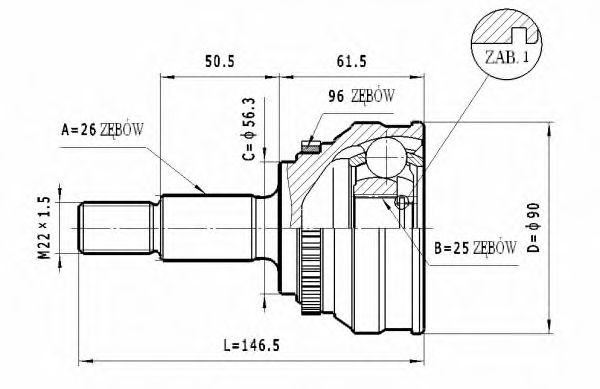 STATIM C.331 Шарнирный комплект, приводной вал для AUDI (Ауди) STATIM C.331 Шарнирный комплект, приводной вал для AUDI (Ауди)