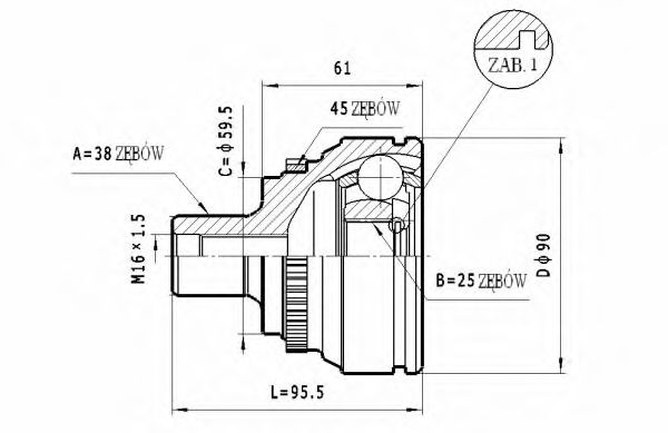 STATIM C.336 Шарнирный комплект, приводной вал для AUDI (Ауди) STATIM C.336 Шарнирный комплект, приводной вал для AUDI (Ауди)