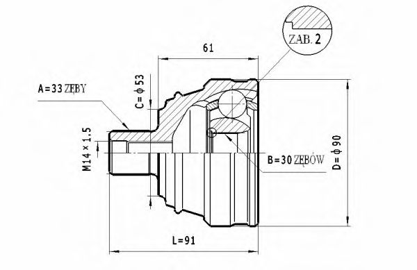 STATIM C.337 Шарнирный комплект, приводной вал для AUDI 90 (Ауди 90) STATIM C.337 Шарнирный комплект, приводной вал для AUDI 90 (Ауди 90)