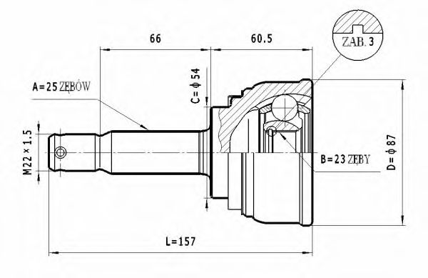 STATIM C.457 Шарнирный комплект, приводной вал для MITSUBISHI ECLIPSE I (Митсубиши/митсубиси Эcлипсэ и) STATIM C.457 Шарнирный комплект, приводной вал для MITSUBISHI ECLIPSE I (Митсубиши/митсубиси Эcлипсэ и)