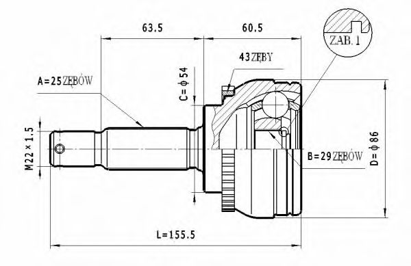 STATIM C.459 Шарнирный комплект, приводной вал для MITSUBISHI (Митсубиши/митсубиси) STATIM C.459 Шарнирный комплект, приводной вал для MITSUBISHI (Митсубиши/митсубиси)