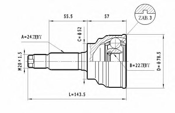 STATIM C.462 Шарнирный комплект, приводной вал для MAZDA GLC II (Мазда Глc 2) STATIM C.462 Шарнирный комплект, приводной вал для MAZDA GLC II (Мазда Глc 2)