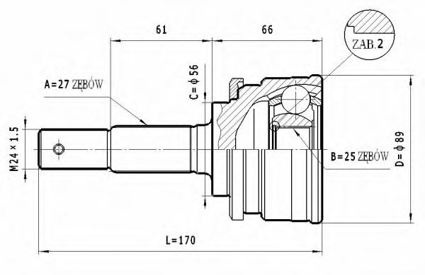 STATIM C.514 Шарнирный комплект, приводной вал для NISSAN (Ниссан) STATIM C.514 Шарнирный комплект, приводной вал для NISSAN (Ниссан)