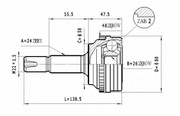 STATIM C.563 Шарнирный комплект, приводной вал для TOYOTA VITZ (Тойота/тоета Vитз) STATIM C.563 Шарнирный комплект, приводной вал для TOYOTA VITZ (Тойота/тоета Vитз)