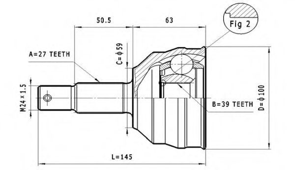 STATIM C.110 Шарнирный комплект, приводной вал для PEUGEOT 806 (Пежо 806) STATIM C.110 Шарнирный комплект, приводной вал для PEUGEOT 806 (Пежо 806)