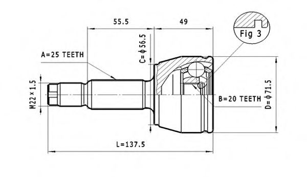 STATIM C.192 Шарнирный комплект, приводной вал для FORD KA (Форд Ка) STATIM C.192 Шарнирный комплект, приводной вал для FORD KA (Форд Ка)