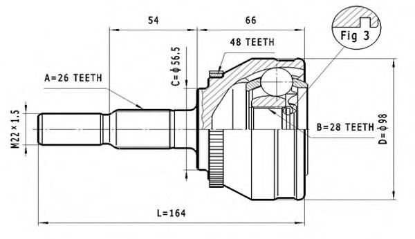 STATIM C.384 Шарнирный комплект, приводной вал для VOLVO (Вольво) STATIM C.384 Шарнирный комплект, приводной вал для VOLVO (Вольво)