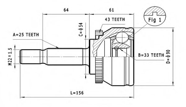 STATIM C.390 Шарнирный комплект, приводной вал для VOLVO V40 (Вольво V40) STATIM C.390 Шарнирный комплект, приводной вал для VOLVO V40 (Вольво V40)