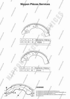 NPS D350U23 Тормозные колодоки для DAIHATSU SIRION (Дайхатсу Сирион) NPS D350U23 Тормозные колодоки для DAIHATSU SIRION (Дайхатсу Сирион)
