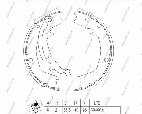 NPS H350I14 Тормозные колодоки для HYUNDAI SANTA FE I (Хендай Санта фэ1)