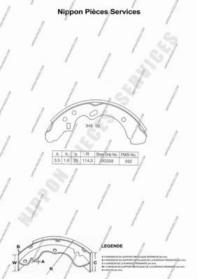 NPS M350A28 Тормозные колодоки для MAZDA (Мазда) NPS M350A28 Тормозные колодоки для MAZDA (Мазда)