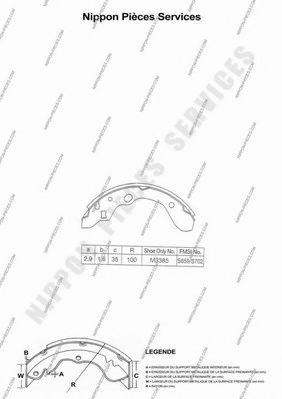 NPS M350A36 Тормозные колодоки для MAZDA (Мазда) NPS M350A36 Тормозные колодоки для MAZDA (Мазда)