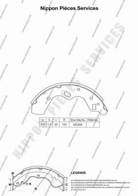 NPS M350A43 Тормозные колодоки для MAZDA (Мазда) NPS M350A43 Тормозные колодоки для MAZDA (Мазда)