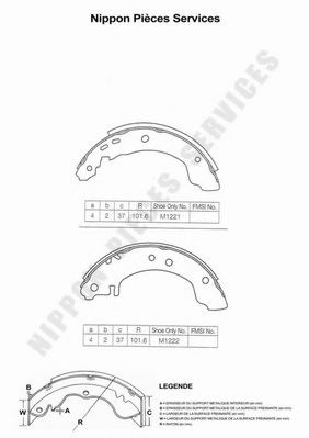 NPS N350N41 Тормозные колодоки для NISSAN PRIMERA (Ниссан Примера) NPS N350N41 Тормозные колодоки для NISSAN PRIMERA (Ниссан Примера)