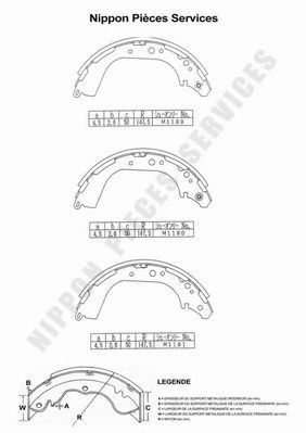NPS N350N55 Тормозные колодоки для NISSAN PICKUP / NP300 III (Ниссан Пиcкуп / нп300 3)